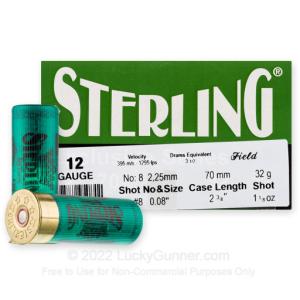 STERLING EXCLSV 12GA 2.75" #8 25/250